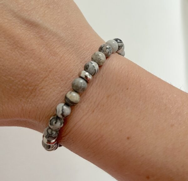 Bracelet Jaspe Feuille d'argent