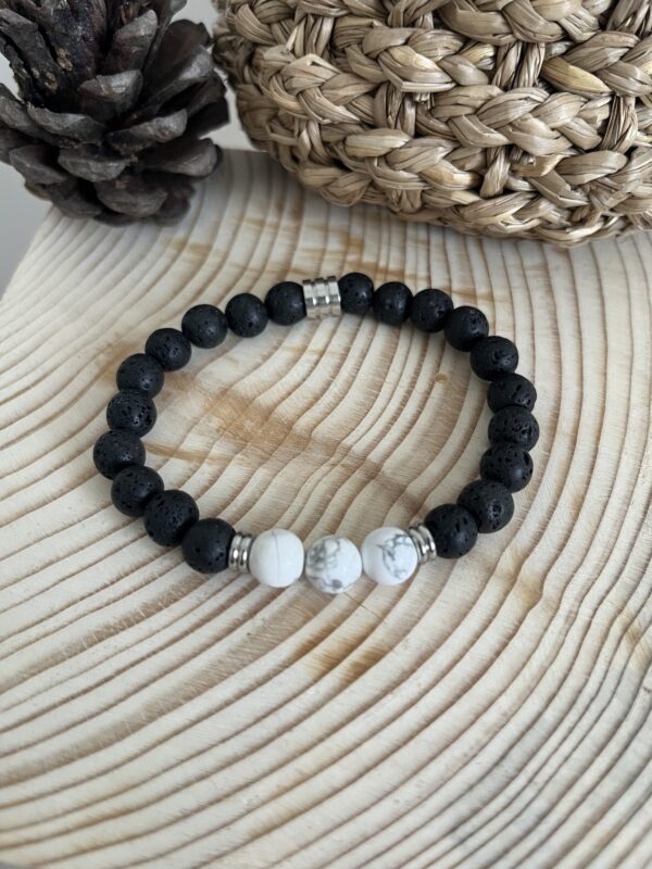Bracelet Pierre de lave/Howlite